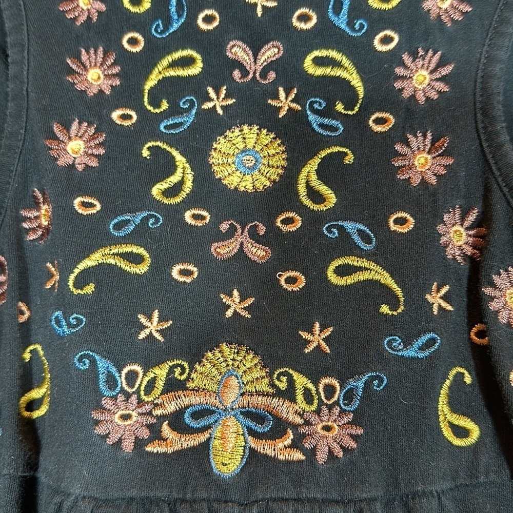 RBX Black Beaded Tank Top with Embroidery - Picture 3 of 6